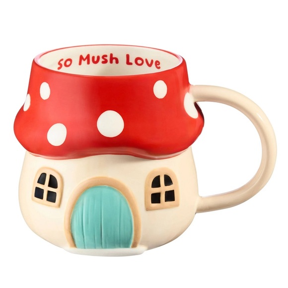 NWT Mushroom 🍄 ’so mush love’ earthenware mug - Picture 1 of 5